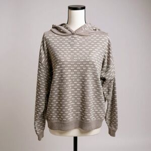 Soft Haus Sz S Merino Wool Pima Cotton Hoodie Sweater Gray Taupe Cozy Oversized